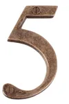 Antiqued brass number