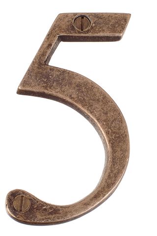 Antiqued brass number, £6.60, Jim Lawrence