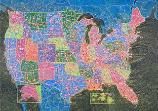 Hand-drawn map of USA interstates