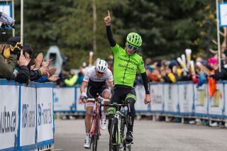 Tom-Jelte Slagter wins at Marmot Basin during the 2015 Tour of Alberta