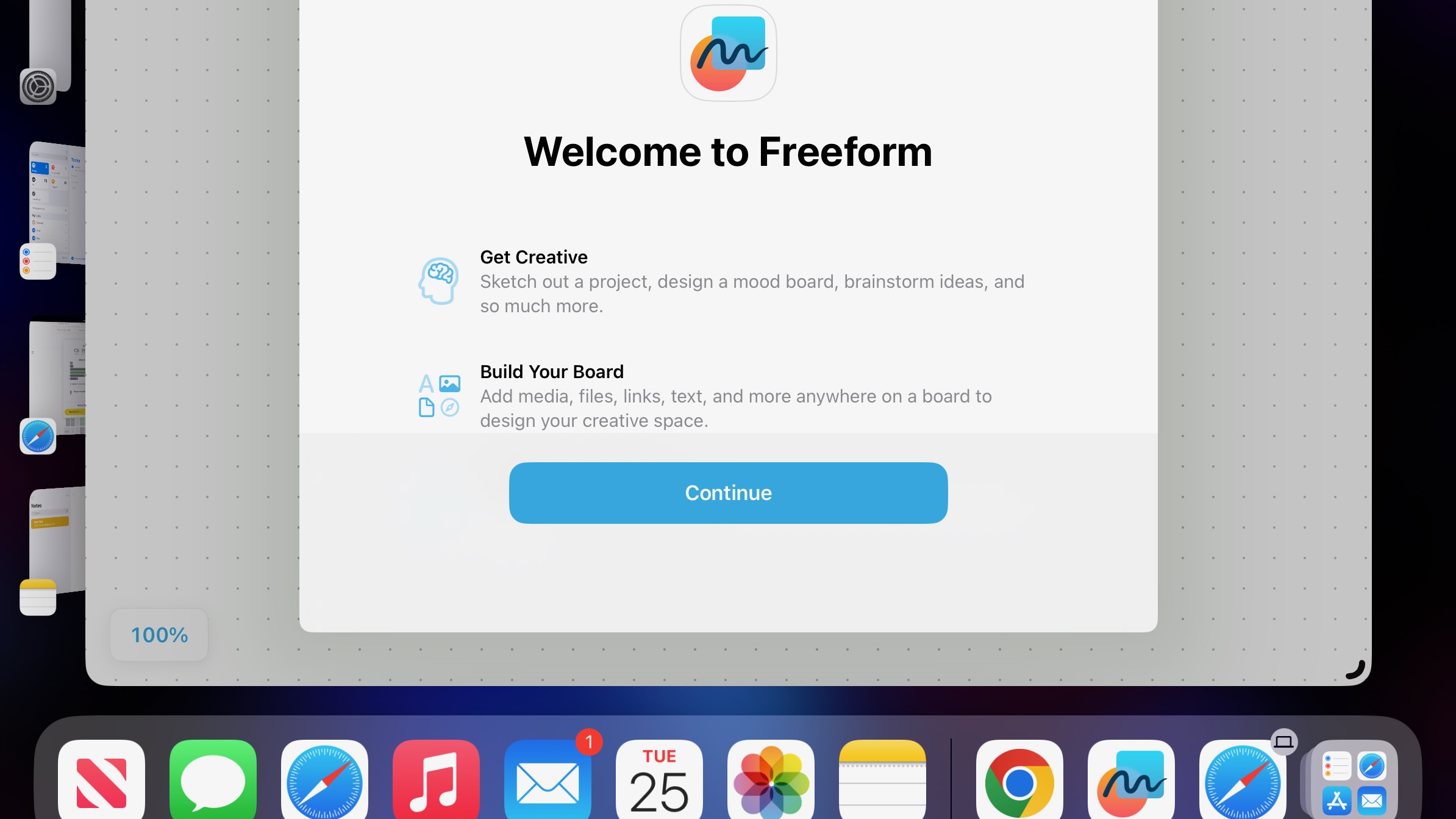 Freeform on iPadOS 16.2