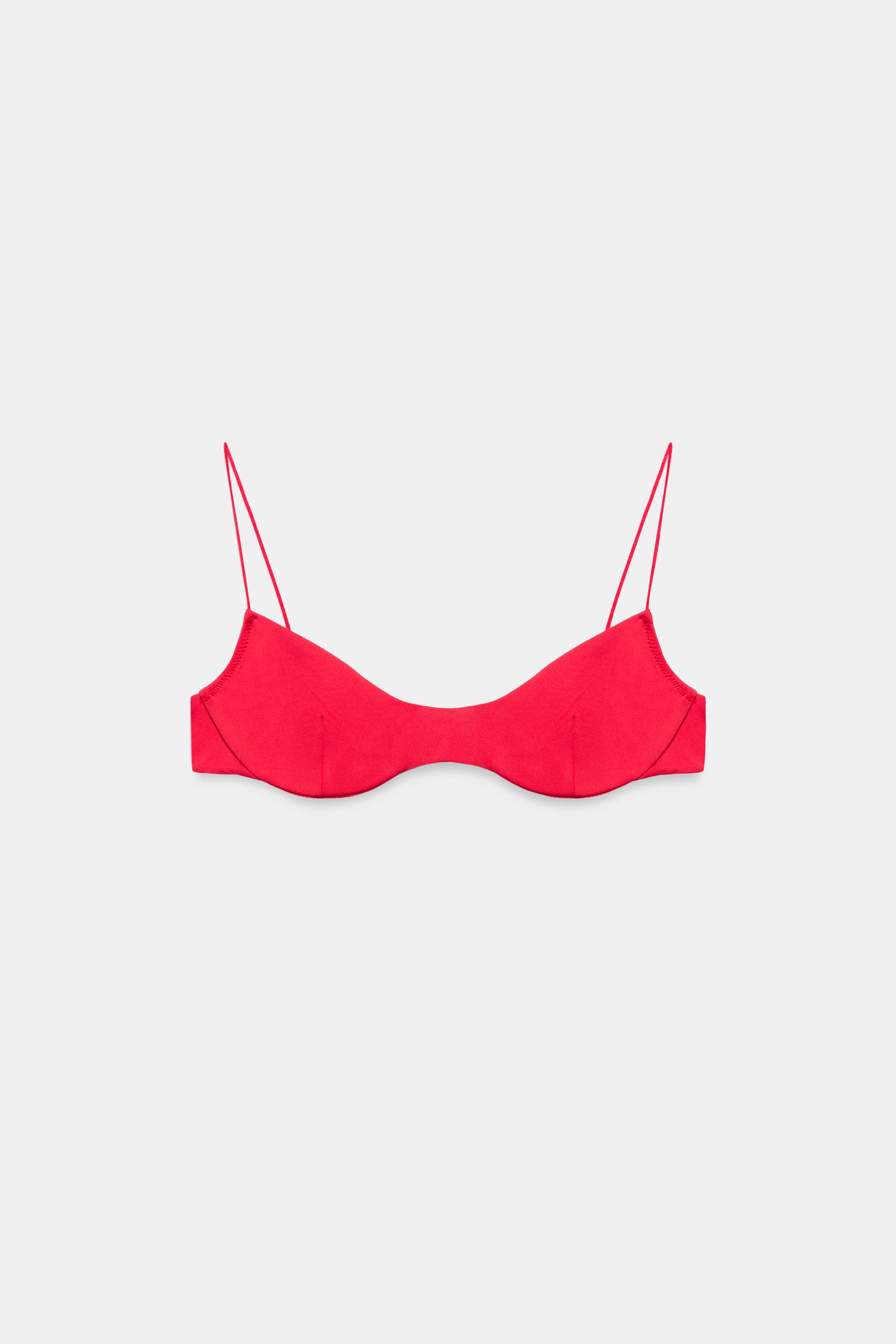 Solid Underwire Bikini Top - Red - Xs