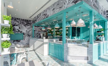 Interior view of the Instagram-friendly ice-cream parlour Sweet Salvation in Duabi