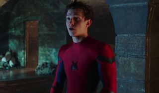 Tom Holland unmasked in the canals of Venice in Spider-Man: Far From Home.