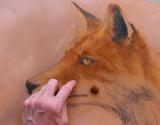 how to draw a fox - image of a fox in pastels