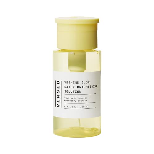 Versed Weekend Glow Daily Brightening Aha Liquid &amp;ndash; Gentle Exfoliating Toner With Vitamin C and Botanicals &amp;ndash; Helps Visibly Improve Skin Clarity and Tone (v1 Weekend Glow - 4 Fl Oz (pack of 1))