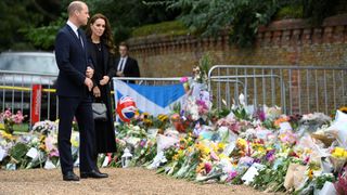 Prince William, Prince of Wales and Catherine, Princess of Wales, view floral tributes