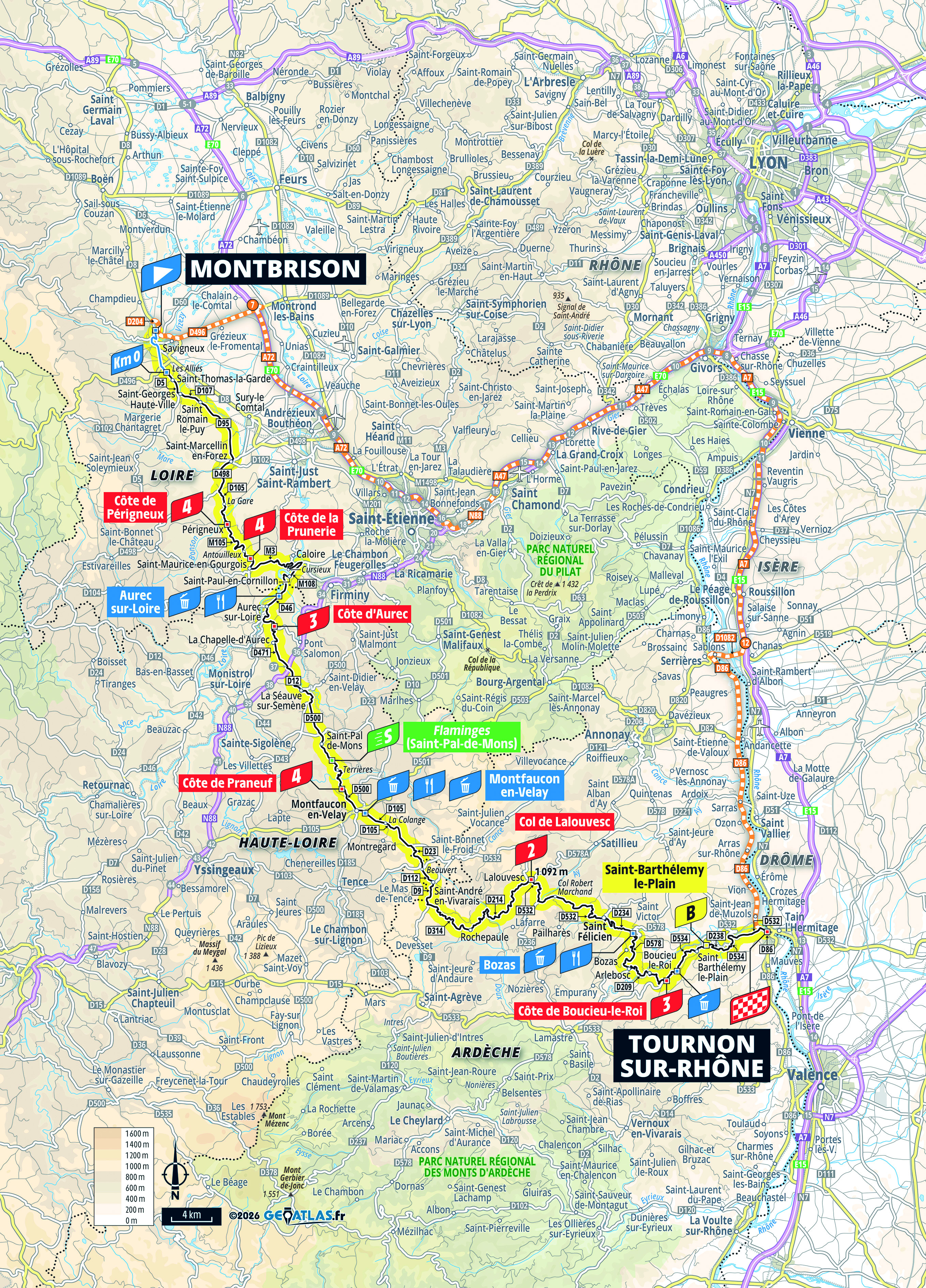 Tour de France Femmes 2026 stage six map