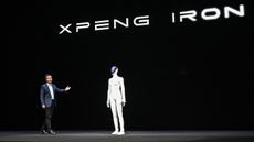He Xiaopeng, cofounder and chairman of Xpeng, introducing Xpeng's next-gen IRON robot on Nov. 5.