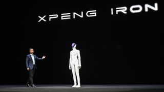He Xiaopeng, cofounder and chairman of Xpeng, introducing Xpeng's next-gen IRON robot on Nov. 5.