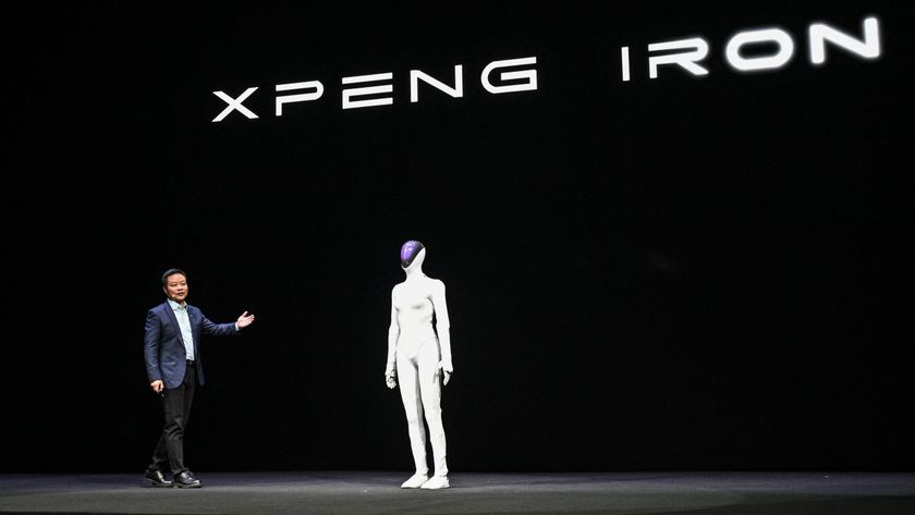 He Xiaopeng, cofounder and chairman of Xpeng, introducing Xpeng&#039;s next-gen IRON robot on Nov. 5.