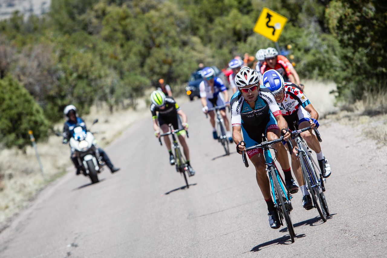 Janier Acevedo (Jamis) and Daniel Jaramillo (UnitedHealthcare) break off from the front group