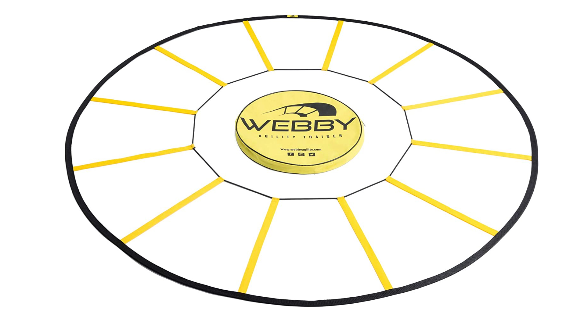 Yellow and black Webby circular agility ladder