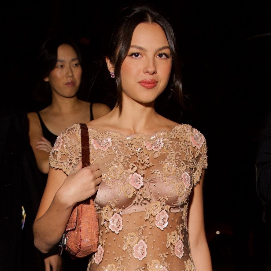 Olivia Rodrigo attended a 2026 Grammys after party in a sheer micro-mini dress and a Fendi baguette