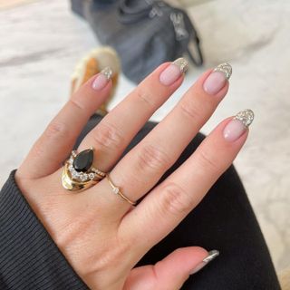 French manicure with chrome tips by Brittney Boyce