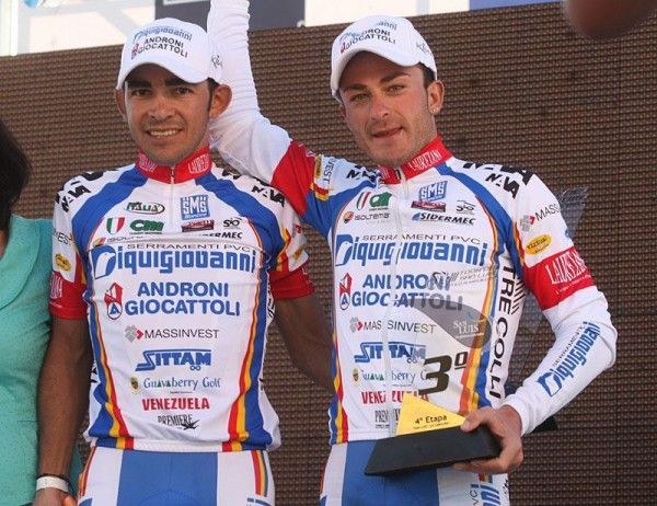 The Diquigiovanni teammates Jos&eacute; Serpa and Mattia Gavazzi