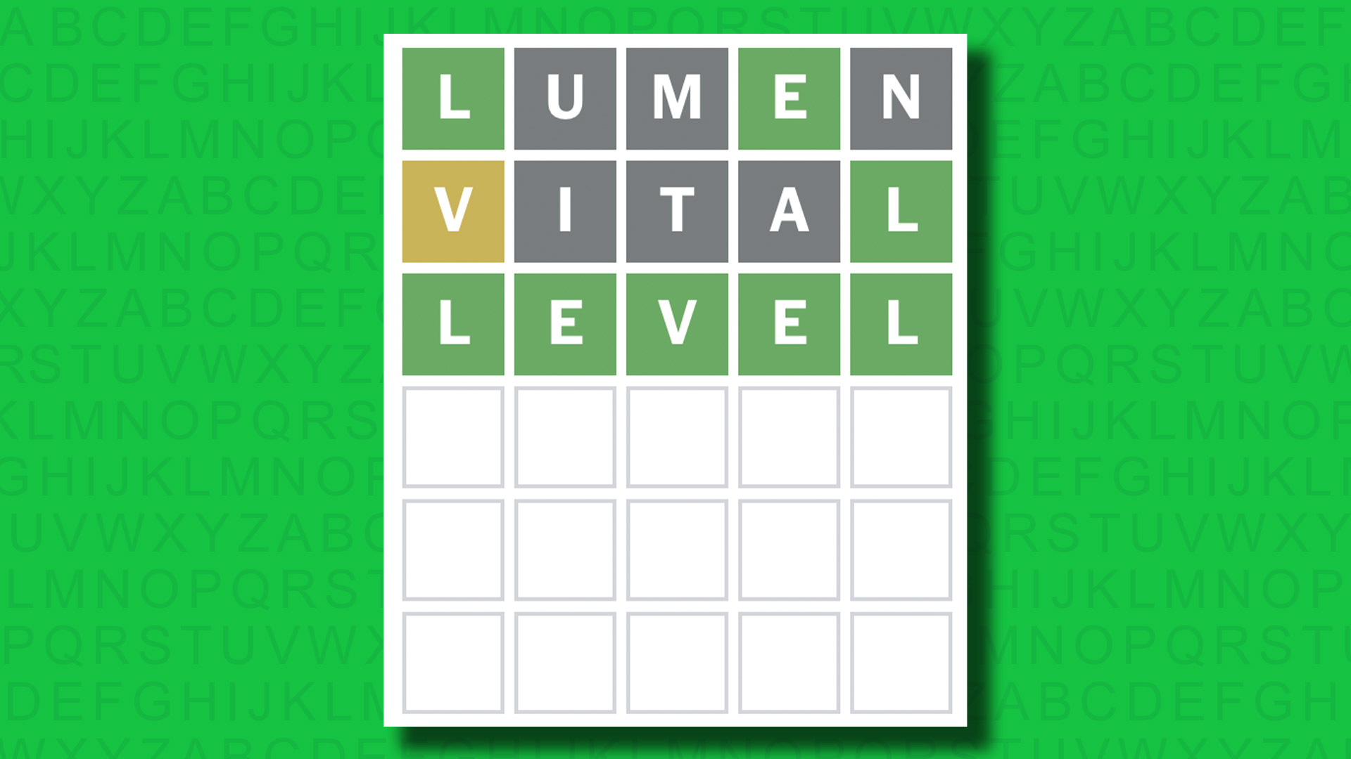 NYT Wordle answer for game 1518 on a green background