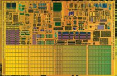 SANTA CLARA, CA - March 12:This handout image from Intel Corp. shows a die shot of the Centrino processor chip released by Intel on March 12, 2003 in Santa Clara, California. According to Int