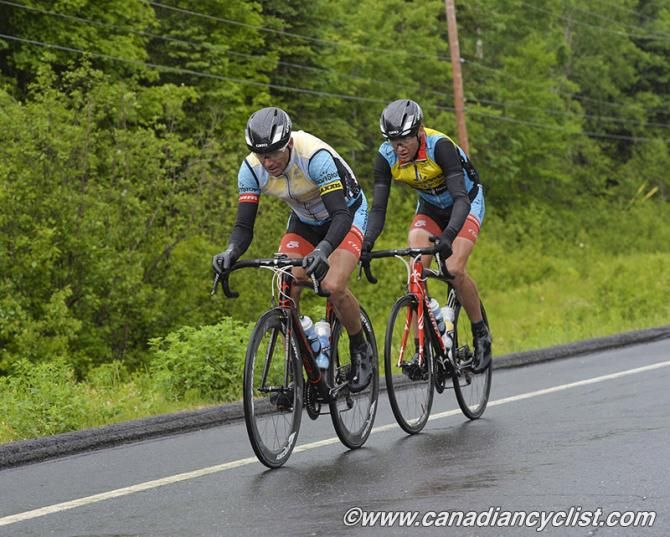 Jure Kocjan (Team SmartStop) leads oshua Berry (Team SmartStop) as they drop the rest of the break