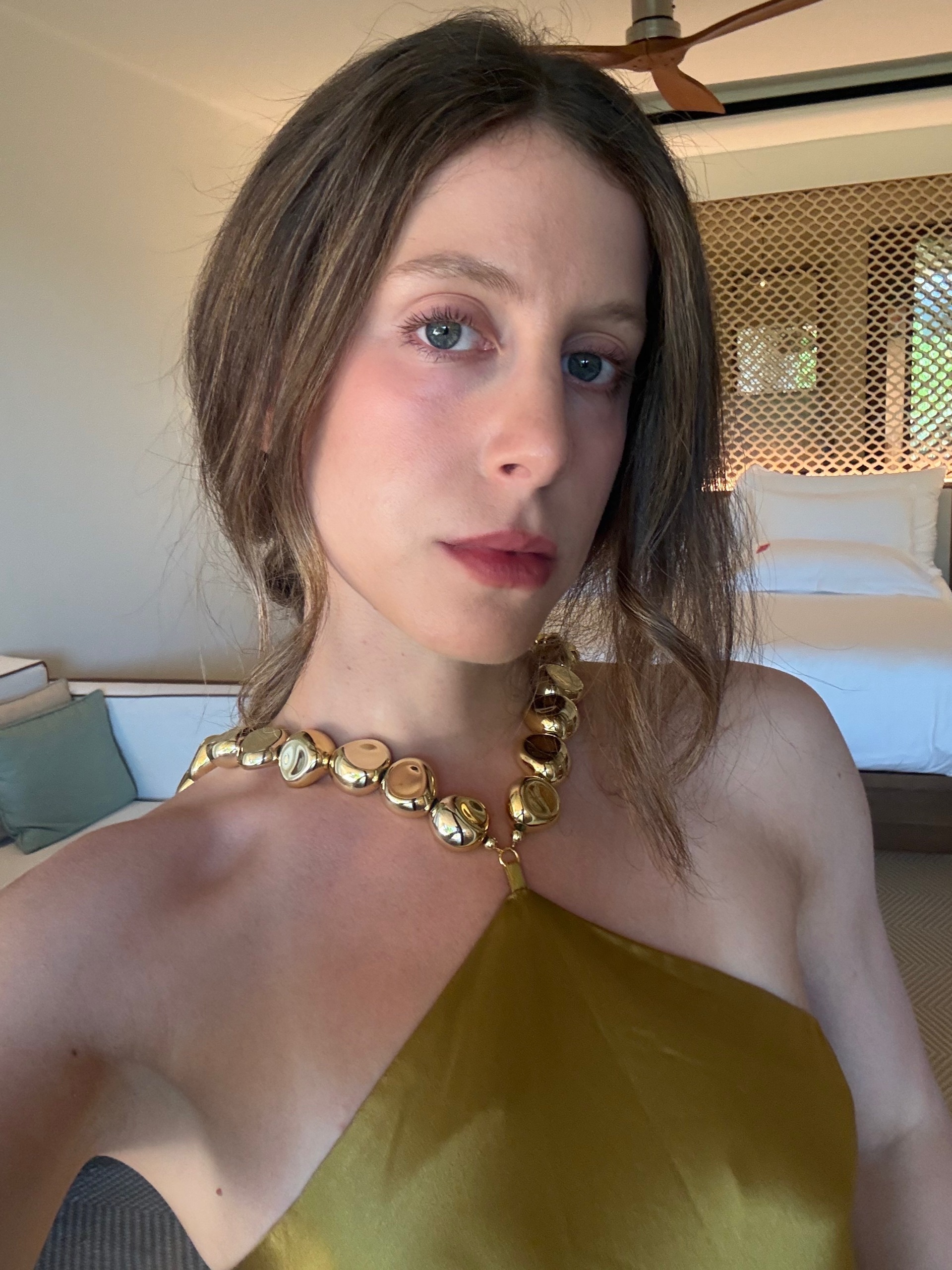 Photo of Jamie Chevron testing Elizabeth Arden's ceramide capsules