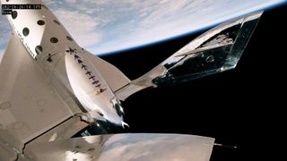 Virgin Galactic's spaceplane VSS Unity during the company's fifth test flight.