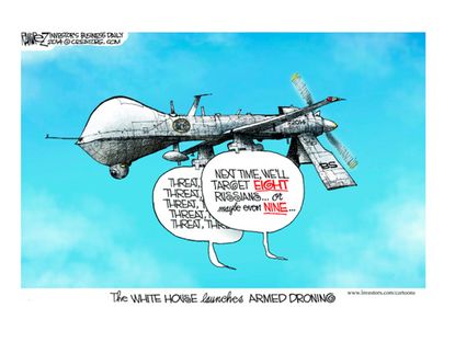 Political cartoon Obama sanctions Russia