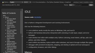 IDLE website screenshot.