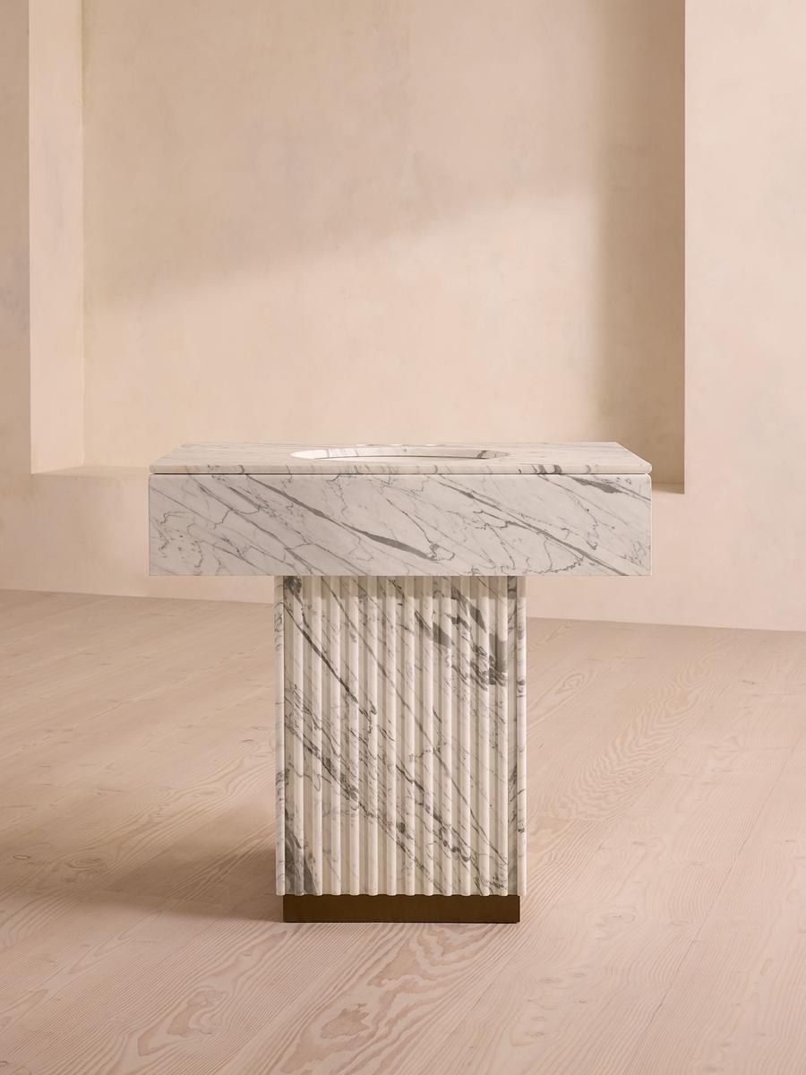 Stellios Single Vanity, Arabescato Marble