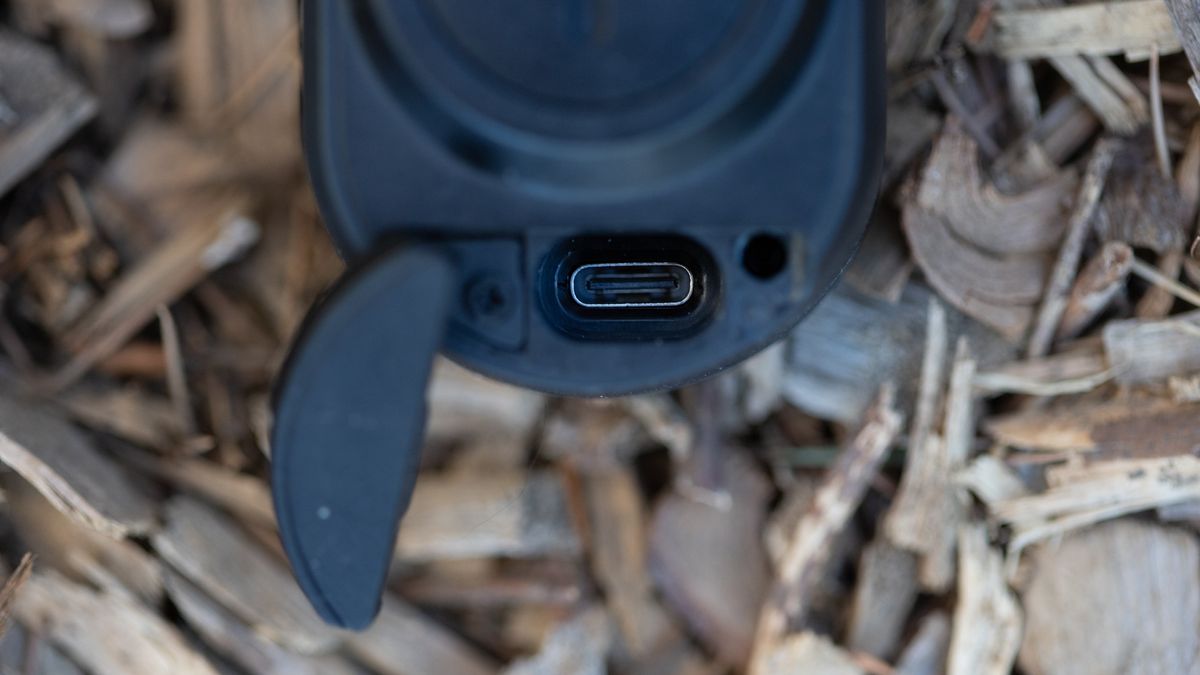 Garmin Varia RCT715 detail of USB-C charge port