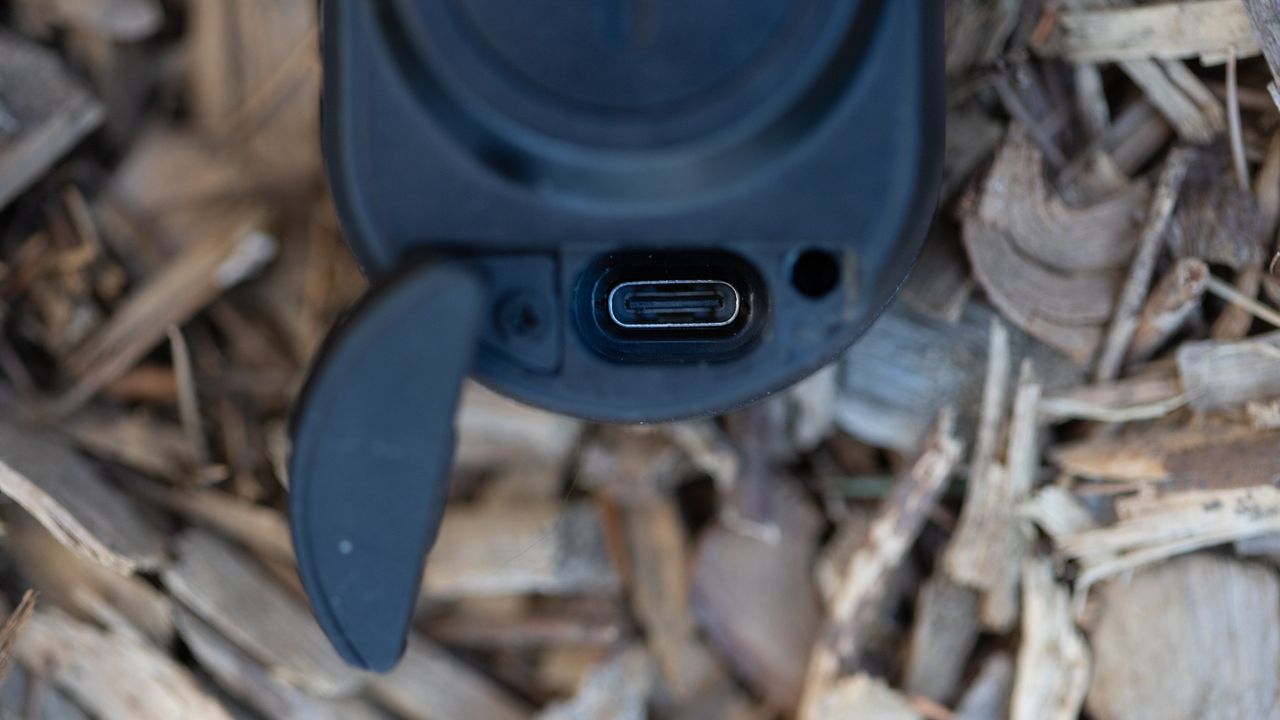 Garmin Varia RCT715 detail of USB-C charge port