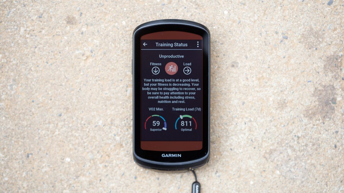 Garmin Edge 1040 Solar training status screen