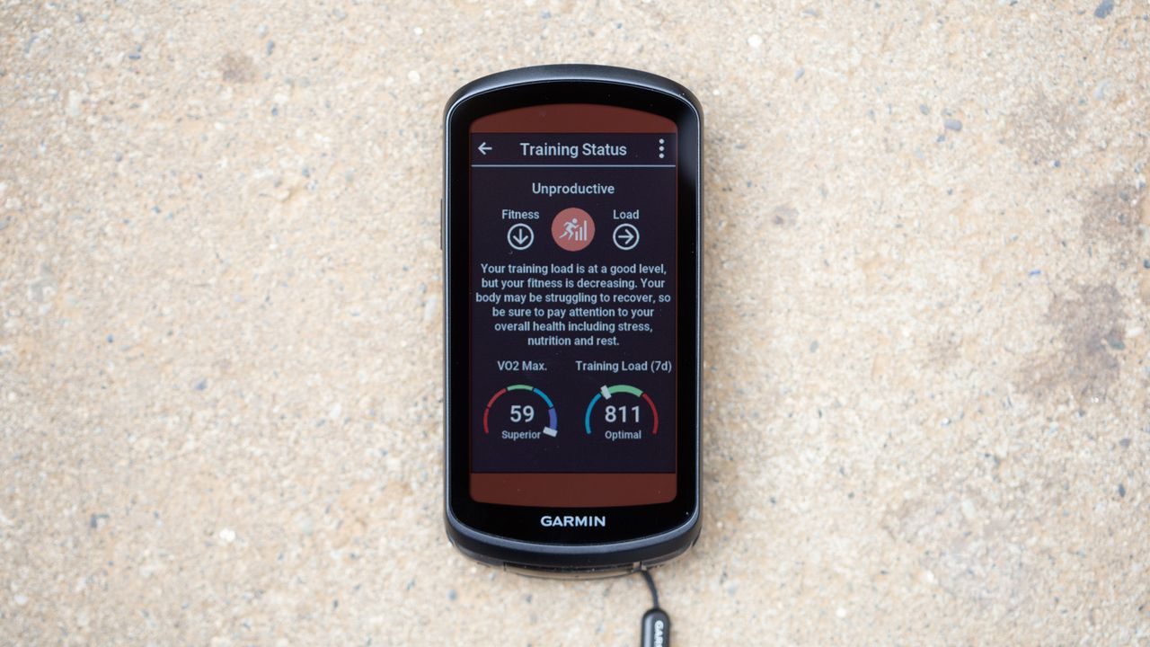 Garmin Edge 1040 Solar training status screen