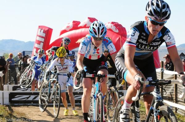 Katie Compton (Trek Cyclocross Collective) found herself behind Caroline Mani (Raleigh Clement) on lap one