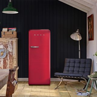 SMEG fridge in Ruby red
