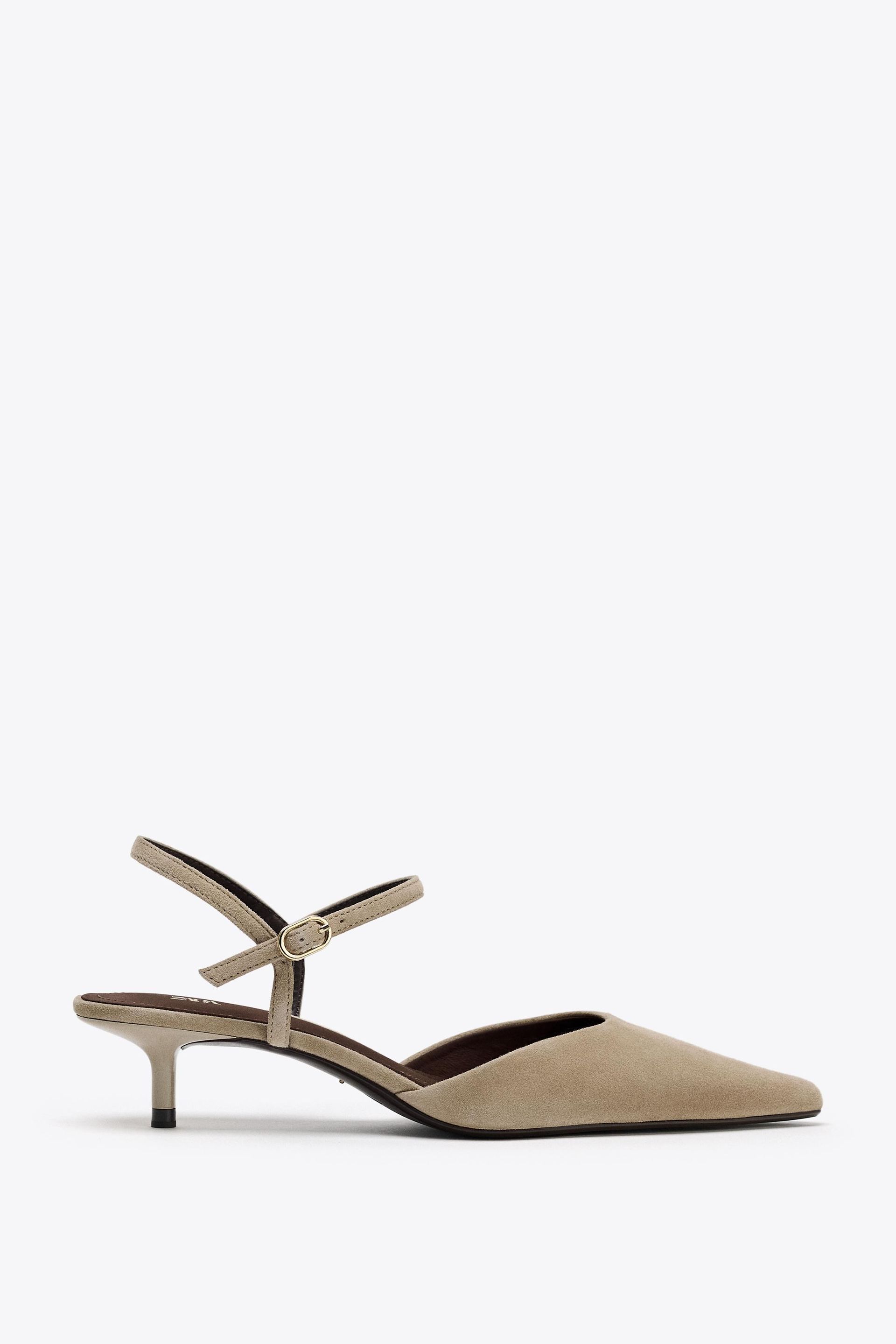 Suede Kitten Heel Slingbacks