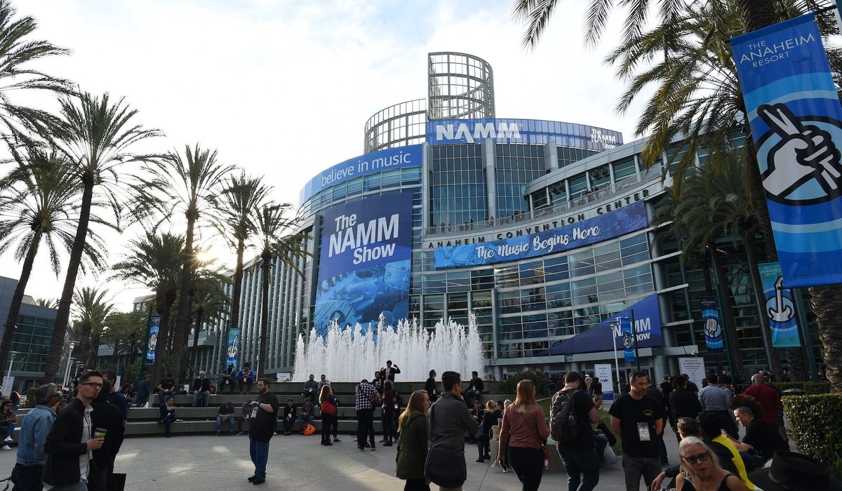  A general view of the entrance of the NAMM Show on January 18, 2019, at the Anaheim Convention Center in Anaheim, California