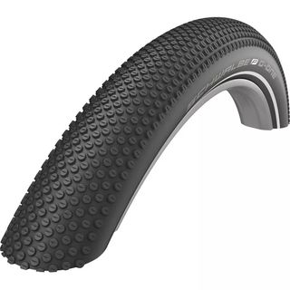 A black bicycle tyre on a white background