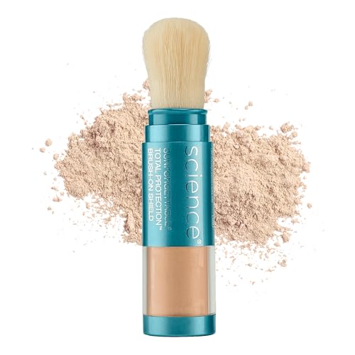 Colorescience Brush-On Sunscreen Mineral Powder for Sensitive Skin, Medium , 1 Count (pack of 1)