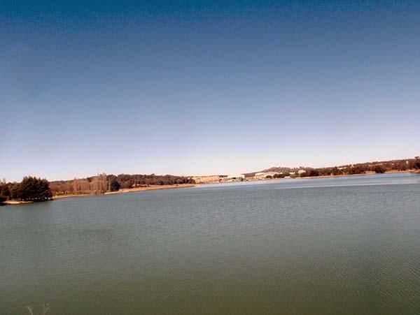 A lake in Canberra, Australia.