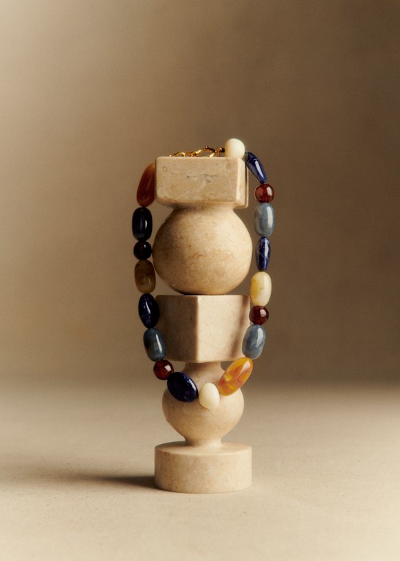 Morgane Necklace - Multi Ocean Blue - Resin - S&amp;eacute;zane