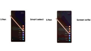 An image showing how to take a screenshot with an S Pen
