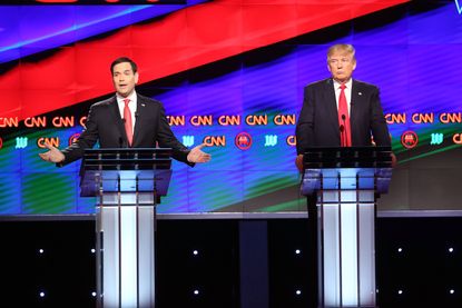 Trump and Rubio at the debate.