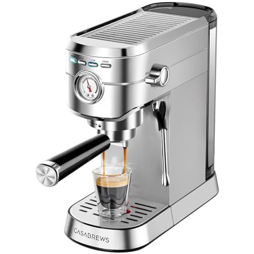 Compact Espresso Machine with Milk Frothing Wand