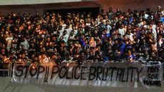 Crowds protest against policing in Indonesia 