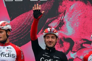 Elia Viviani (Cofidis) waves to the crowd