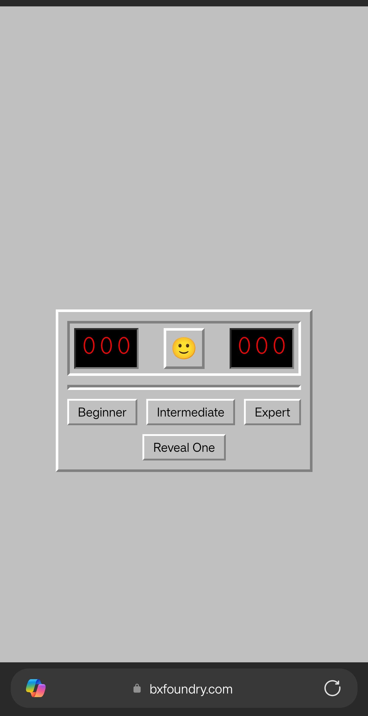 Minesweeper clone built by Google's Gemini CLI, running on mobile