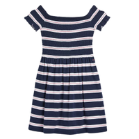 Smocked Stripe Fit &amp; Flare Dress, from £45 | Tommy Hilfiger