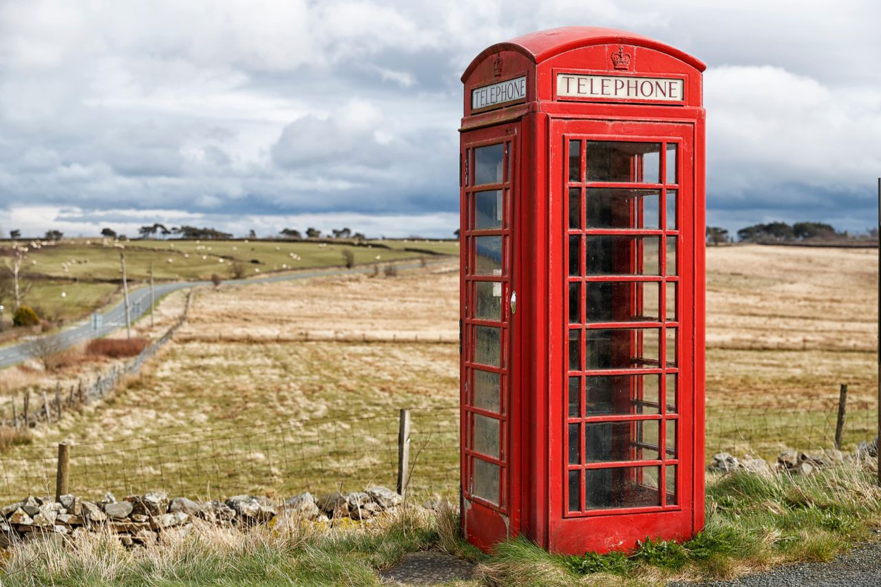 A British Telecom Telephone box, Thruscross. Harrogate, North Yorkshire, UK