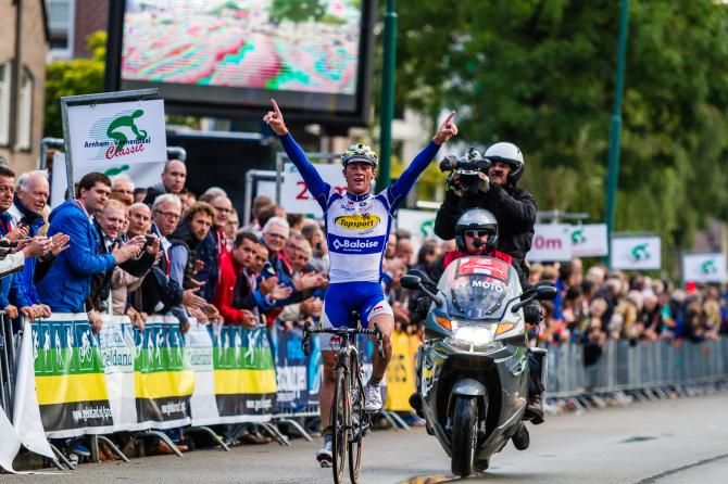 Yves Lampaert (Topsport Vlaanderen - Baloise) celebrates the win