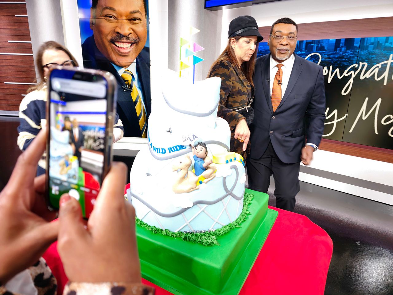 Taking photos with the Galaxy S23 Ultra on the set of Good Day LA